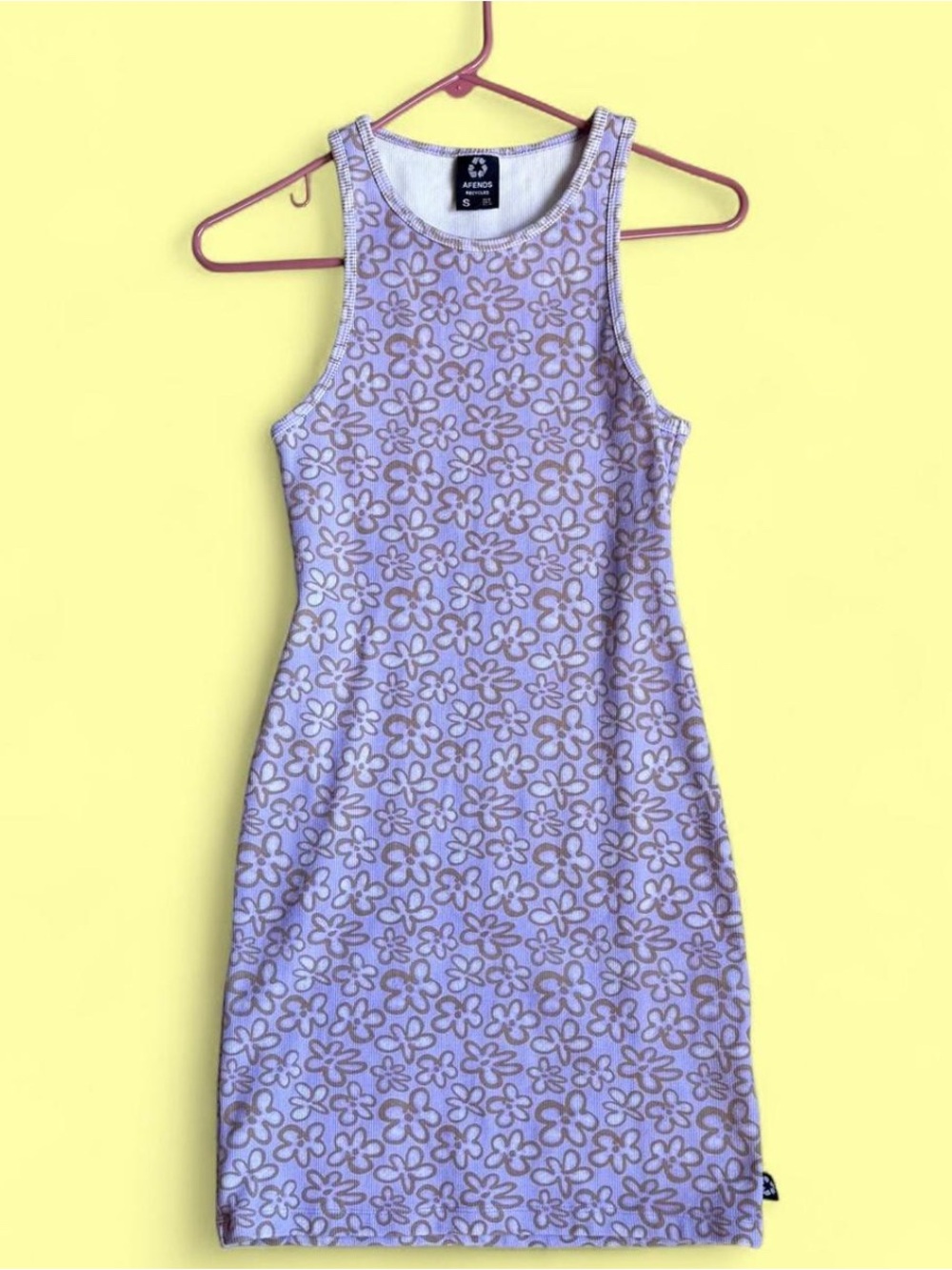 Afends Lavender Floral Racerback Mini Dress